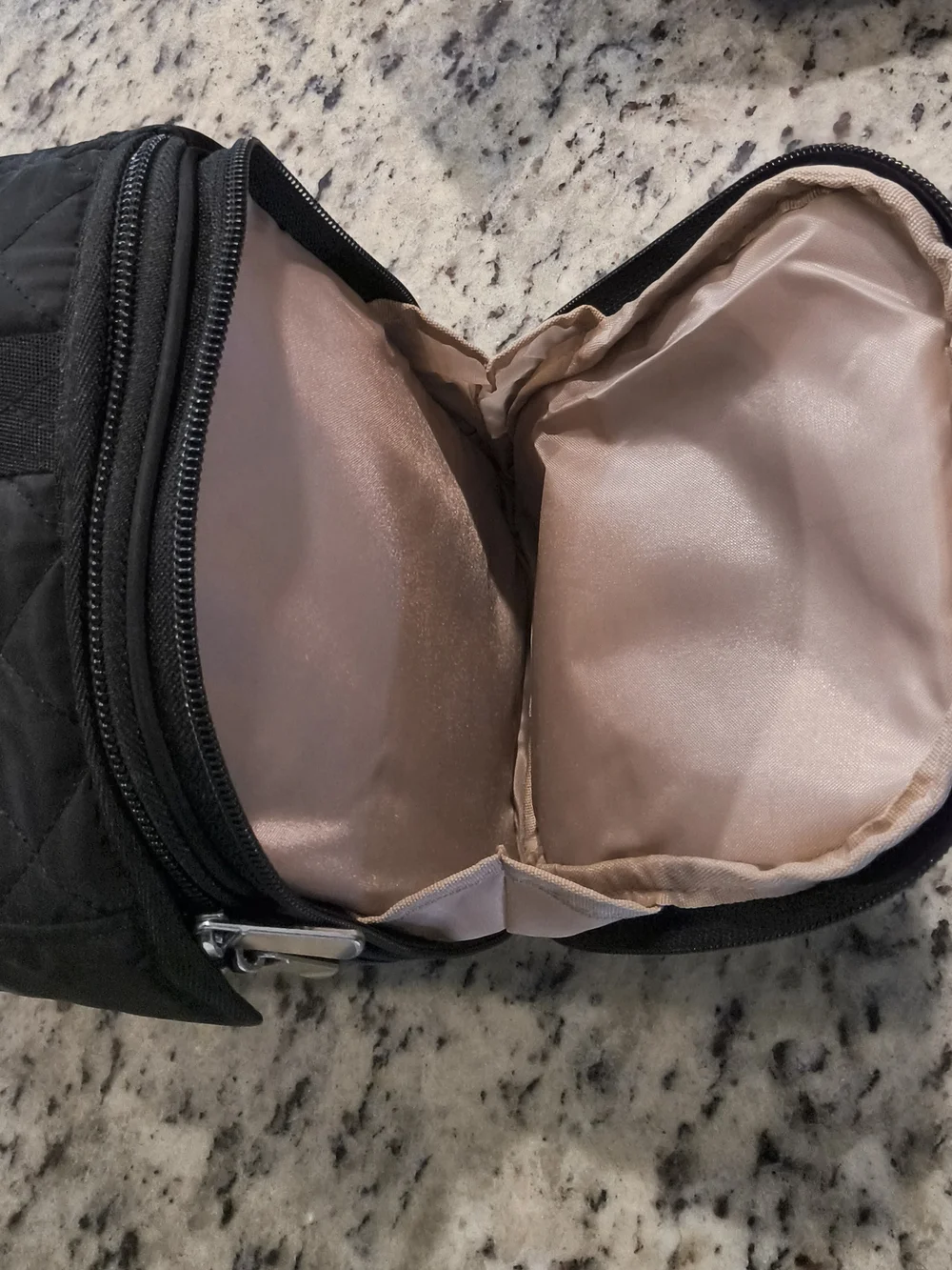 Black Quilted Travel Toiletry Organizer